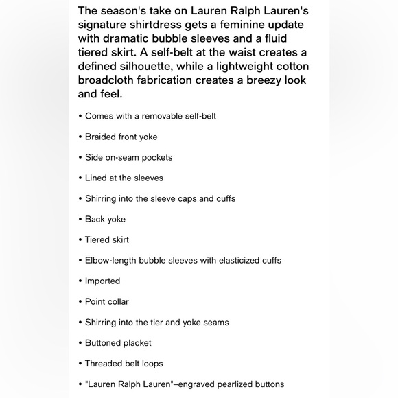 Ralph Lauren- Brand New Dress - Beautiful . 2024 collection - Picture 5 of 5